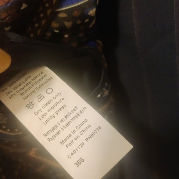 Tallia 36S 30*28.5 navy suit berry stripe wool blend slim fit soft tailoring - Picture 5 of 8